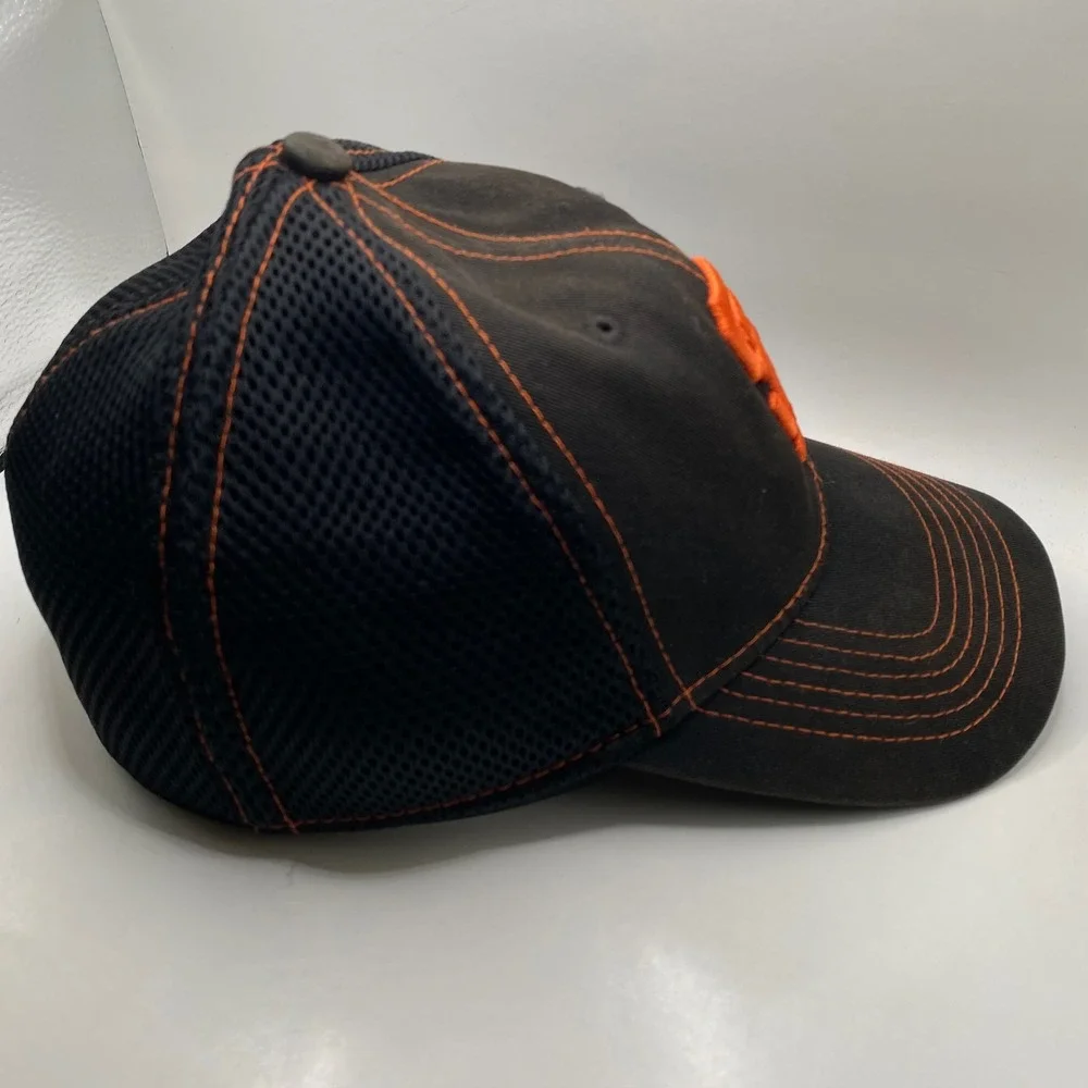 SF GIANTS New Era 39THIRTY Hat Mens M/L Black Orange Mesh Stretch Fit MLB Cap